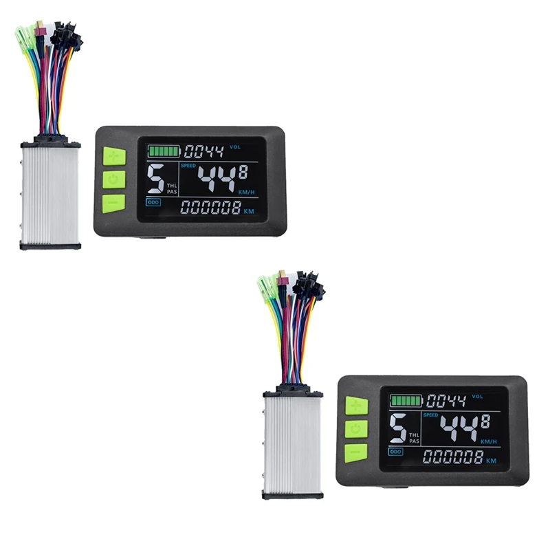 

P3C Colorful LCD Screen Dashboard 24/36/48/60V E-Bike Meter+36V 350W Sine Wave Lithium Battery Controller For E-Scooter (5PIN)