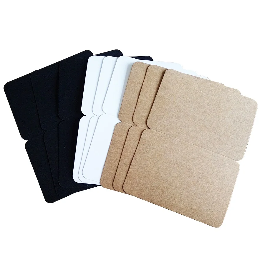 

10PC/LOT Students DIY Bussiness cards/Vintage Blank series Kraft paper postcard Greeting Gift Card New Fashion brown white black