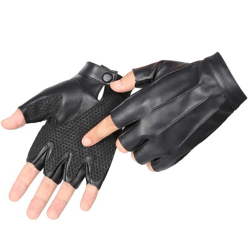 

Half Finger Leather Gloves For Men And Women, Warm In Autumn And Winter, Exposed Finger Tactics, Outdoor Fitness, Cycling, Drivi