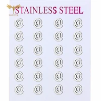it women man earrings design stud earrings high quality stainless steel jewelry cheap wholesale 12 pairs lot