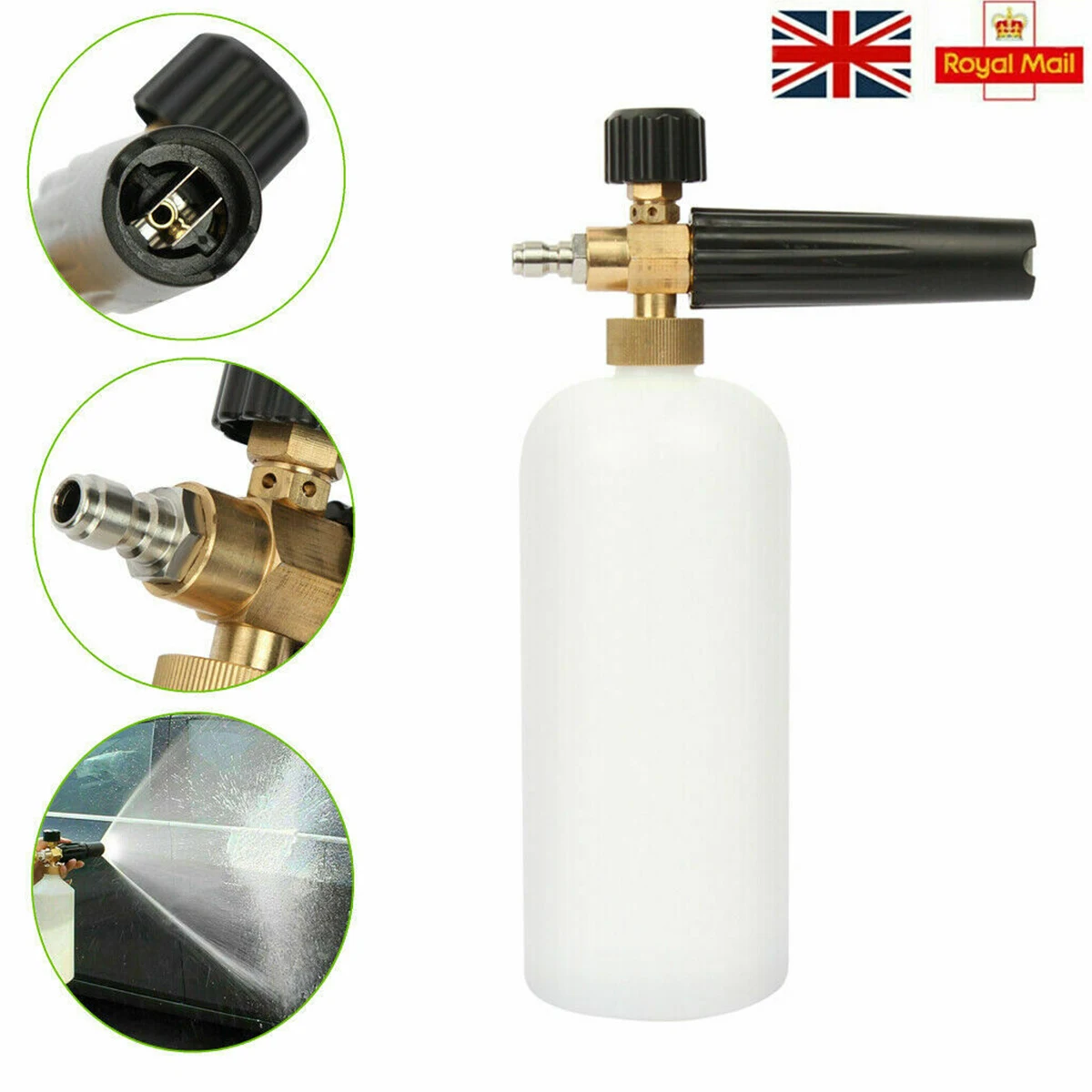 

new 1/4" Snow Foam Lance Foam Gun Car Wash High Pressure Washer Foam 1L Soap Dispenser with Stainless Steel Nozzle Quick Release