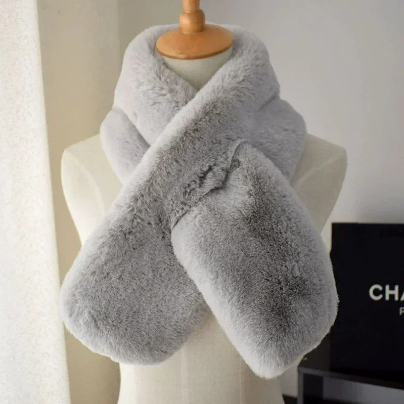Новый Модный зимний теплый плотный шарф с перекрестным воротником однотонный из