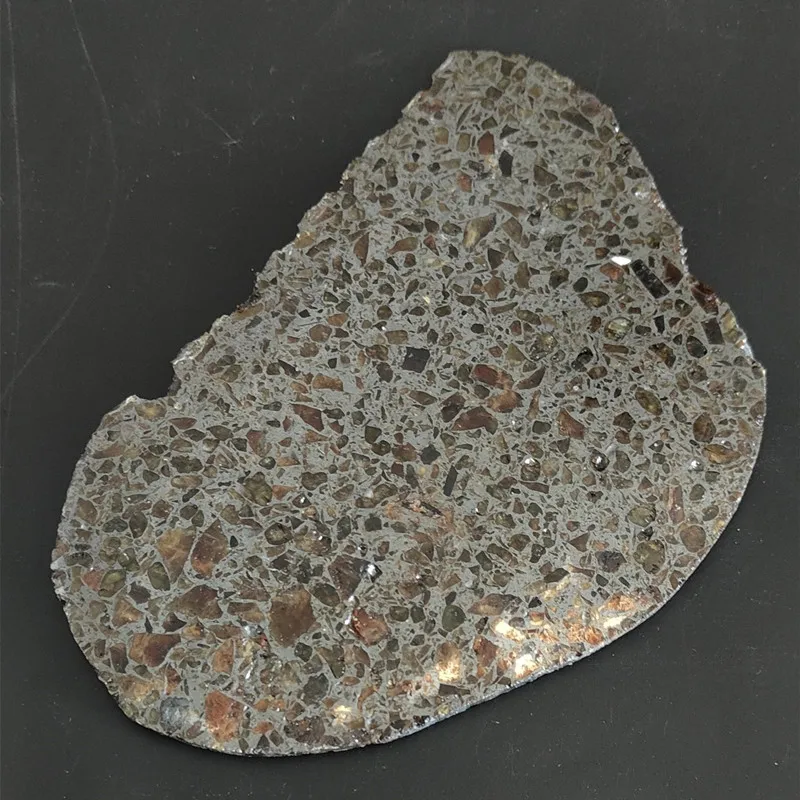 

126.5G Kenya Olive Meteorite Specimen Best Olive Meteorite Large Slice Craft Ornament Size 140*98.3*4.9MM