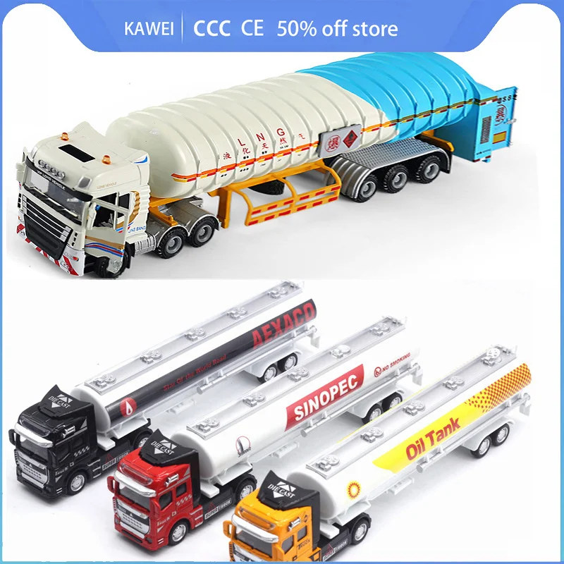 

1:50 Diecast Alloy Truck Head Model Toy Container Truck Pull Back With Light Engineering Transport Vehicle Toy For Children Gift