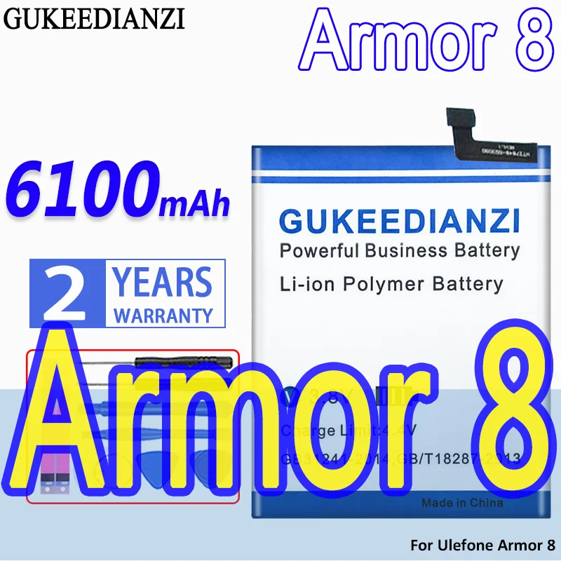 Аккумулятор большой емкости аккумулятор GUKEEDIANZI 6100 мАч для Ulefone Armor 8 Armor8