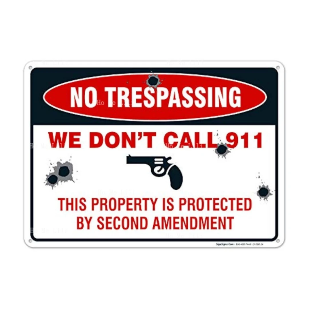 Мы не называем 911 знаком эта собственность защищена второй поменяющейся