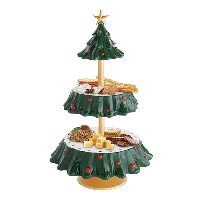 

Christmas Cupcake Stand Snack Bowl Stand Christmas Ornament Tray Christmas Ornament Resin Decoration