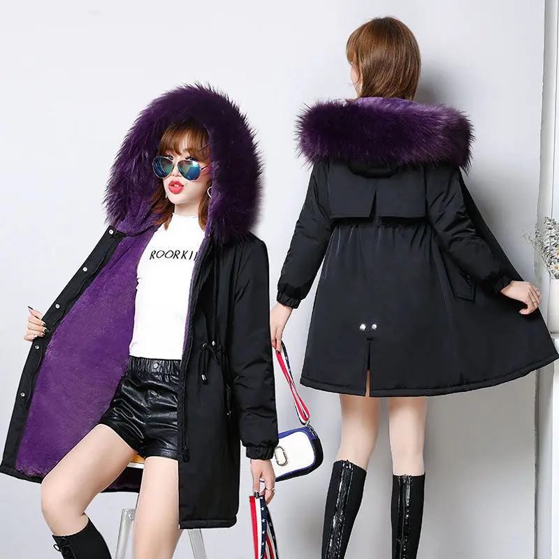 

Thermal jacket Thick Warm Parka Coat Women 2022 New Winter Hooded Long Casual Plus Velvet Coat Fashion Top Parker Jackets M-3XL