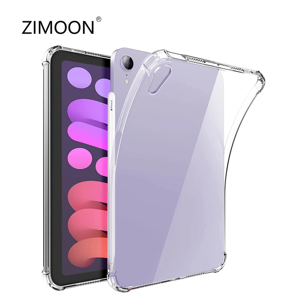 Мягкий чехол для iPad 10 с держателем карандаша Air 5 прозрачный mini 6 защитный Pro