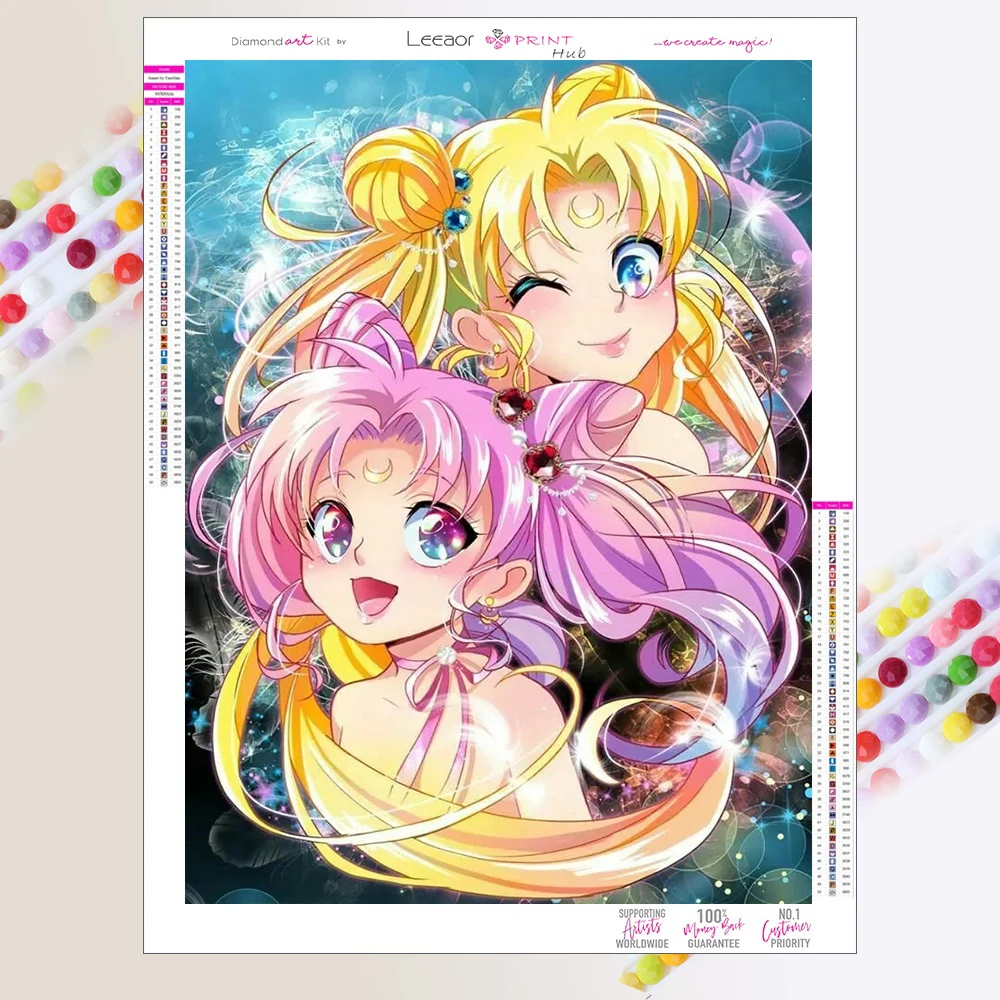 

5D DIY Anime Diamond Painting Moon Goddess Sailor Moon Diamond Mosaic Cross Stitch Kit Cartoon Rhinestone Embroidery Home Decor