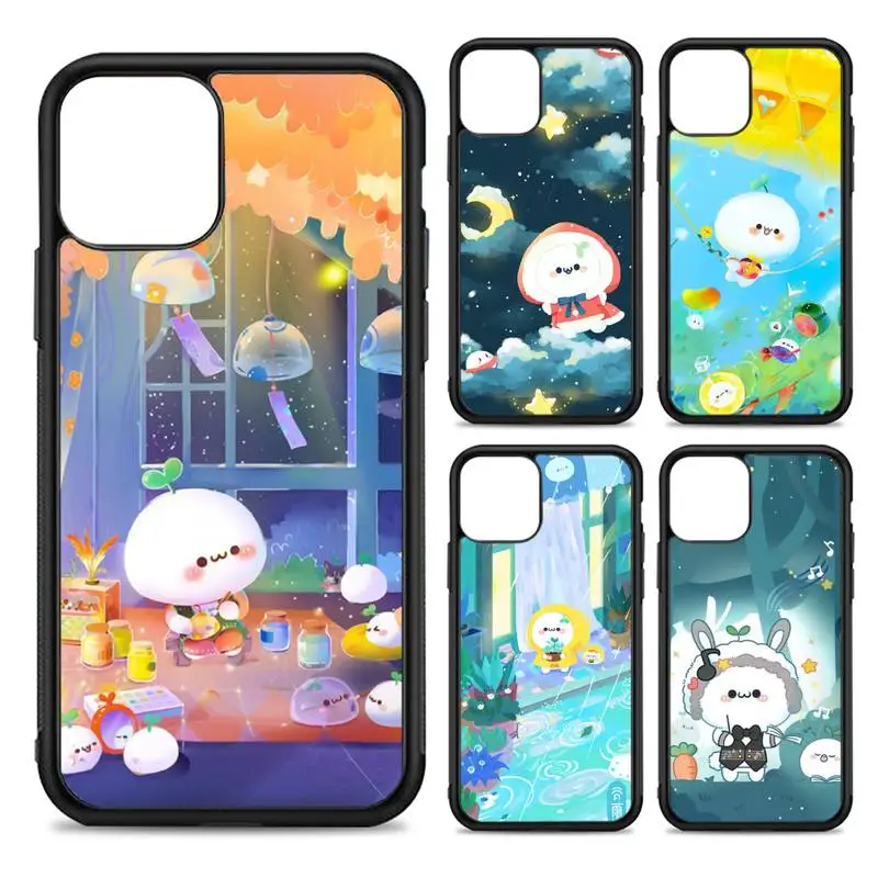 

CUTE Budding Pop Phone Case Silicone PC+TPU Case for iPhone 11 12 13 Pro Max 8 7 6 Plus X SE XR Hard Fundas