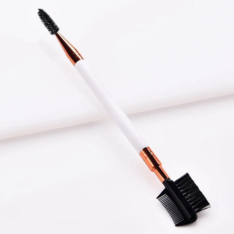 

Double Ended Makeup Eyelash Brushes Eyebrow Comb Blending Multifunction Wooden Handle Nylon Fiber Brush Beauty Make Up Tools
