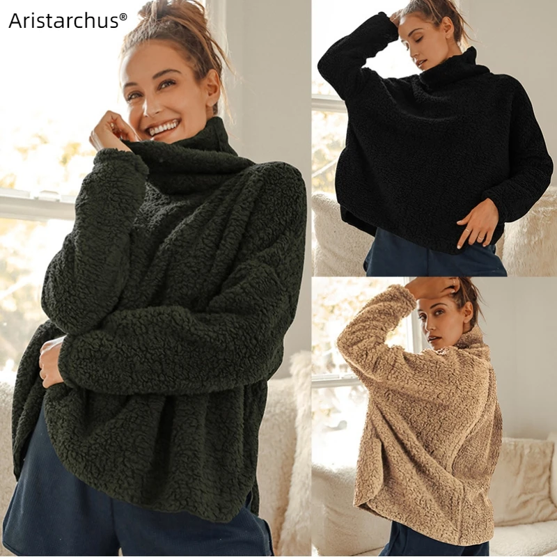 

Зимние женские вязаные водолазки Aristarchus, шерстяные свитера 2022, повседневный базовый пуловер, джемпер с рукавом «летучая мышь»
