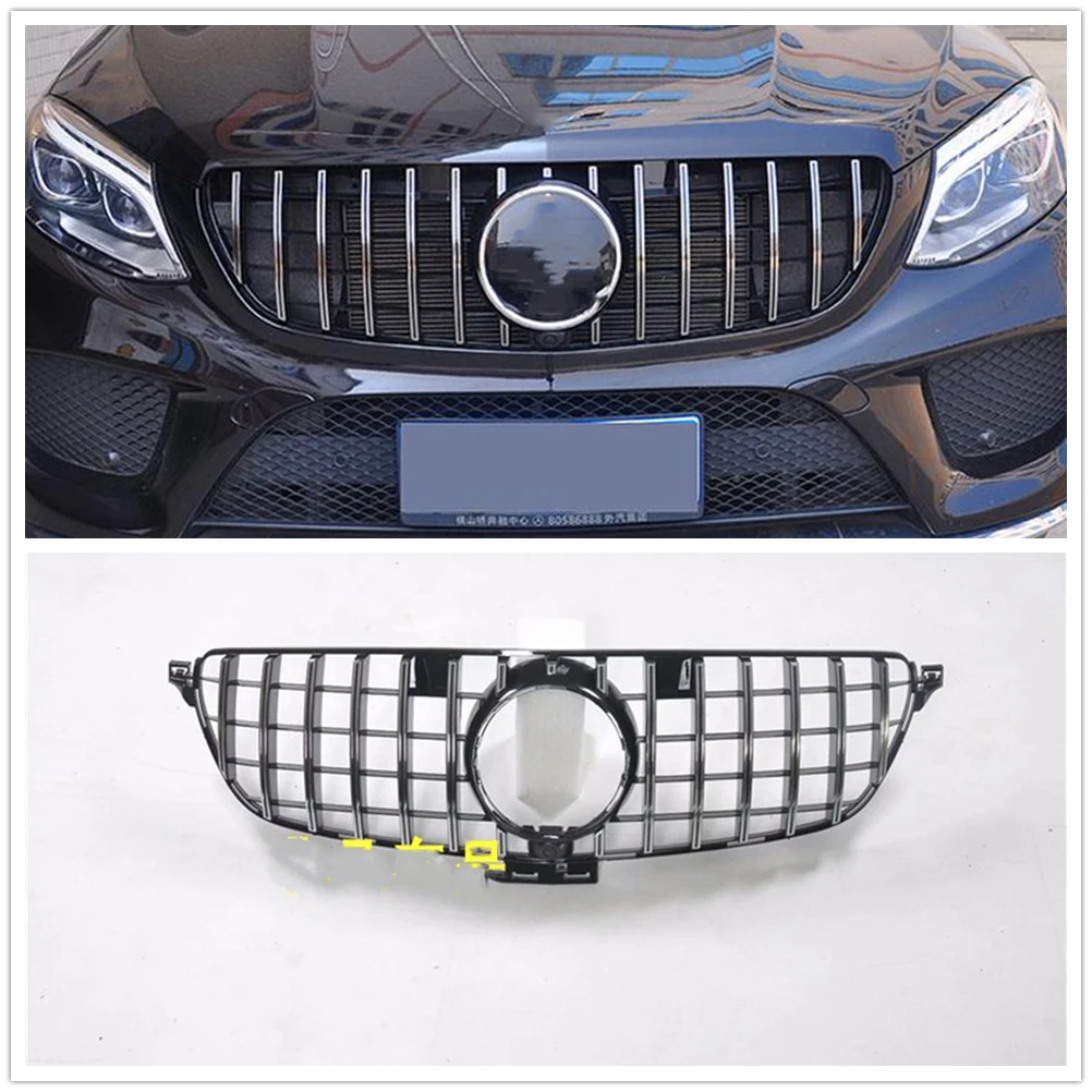 Car Front Grille Grill Upper Bumper Hood Mesh For Mercedes Benz GLE Class W166 Coupe SUV GT GLE400 GLE500 AMG 2015-2019