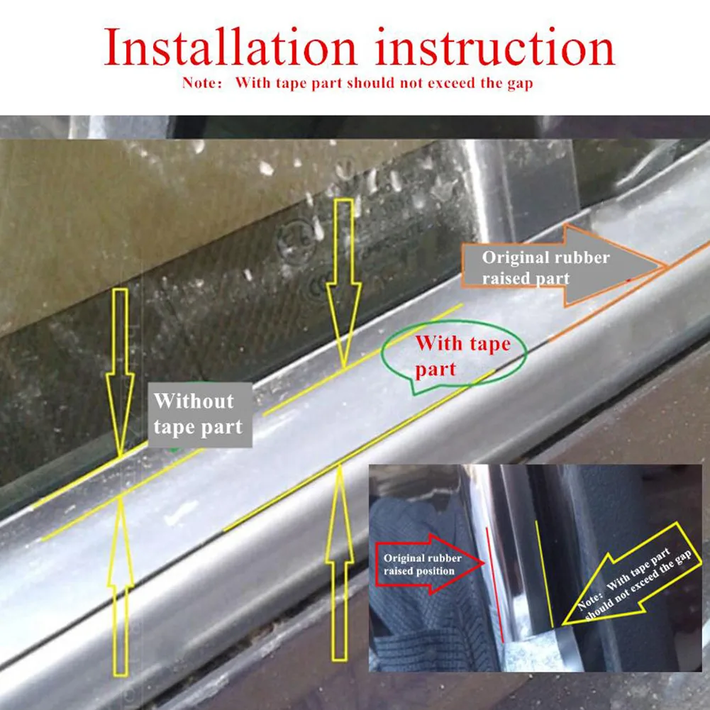 

Rubber Seal Strip Car Door Side Casement Trim Edge Abnormal Noise Weatherstrip 4M Car Accessories High-quality Window Seals