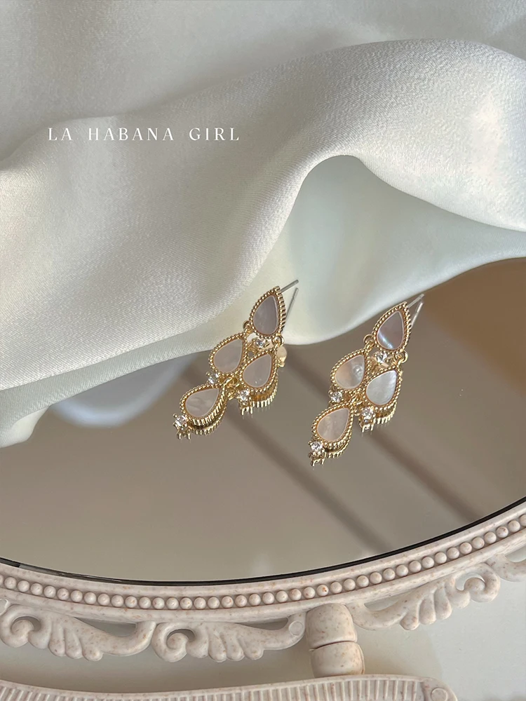 Lahabanagirl каплевидный открытый экран ретро французский sle элегантный натуральный