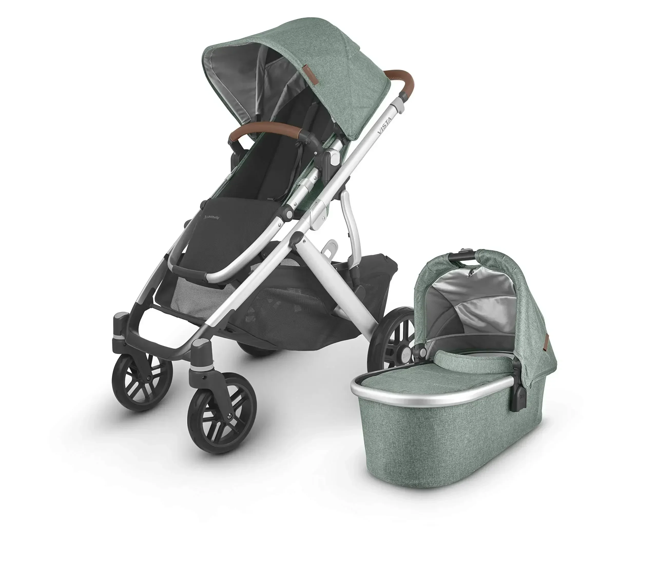 Летняя скидка 50% качественная коляска UPPAbaby VISTAS V2 Emmett цвет зеленый/меланж