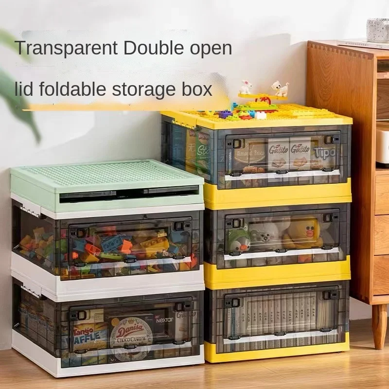 

Children's toys folding storage box basket Lego building blocks sorting artifact transparent storage box large capacity