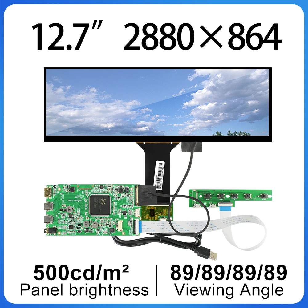 Сенсорный ЖК-экран 12 7 дюйма 280x86 4 IPS Bar с платой типа c NV127H4M-NX1 разрешение ЖК-дисплея
