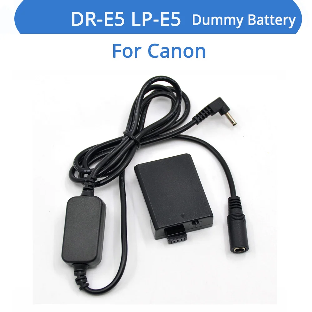 

ACK-E5 DC Coupler DR-E5 LP-E5 Dummy Battery Step-Down Power Cable For Canon EOS Rebel XSi XS 450D 500D 1000D Kiss F X2 X3 T1i12-