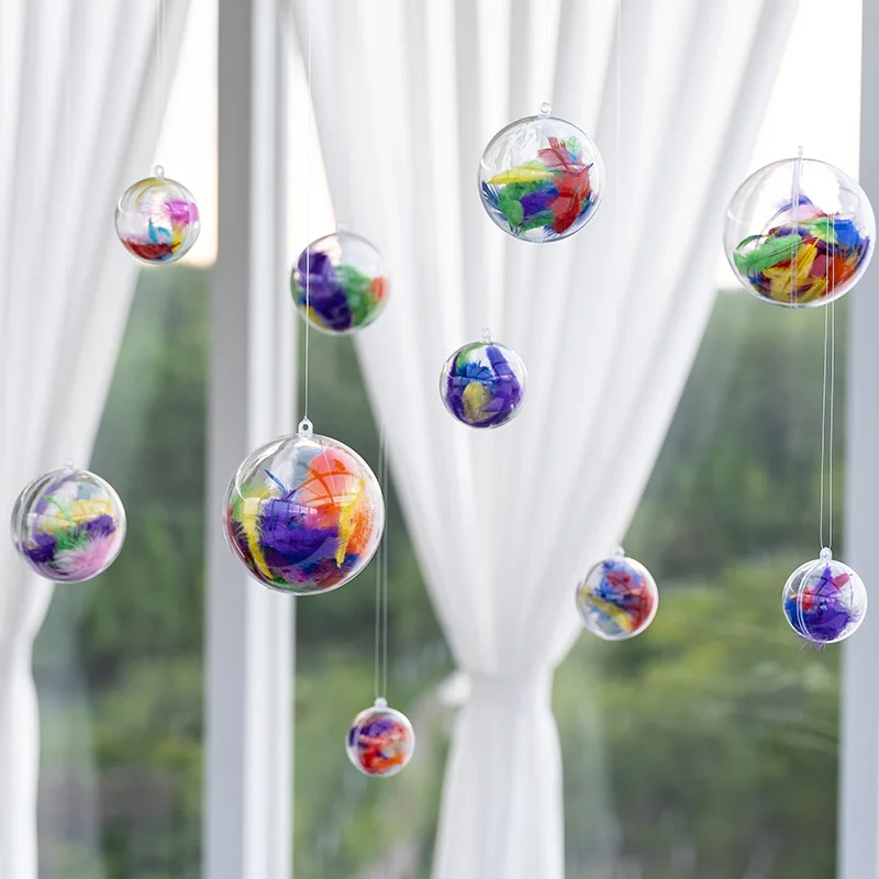 

[Shijuekongjian] 10 шт., высокие прозрачные шарики, перья для детских комнат, украшение для дня рождения, свадьбы, детского сада, праздника