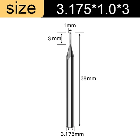 Прямая концевая фреза Vsharp с 2 канавками, 1/5/10 шт., размеры в ассортименте - изображение