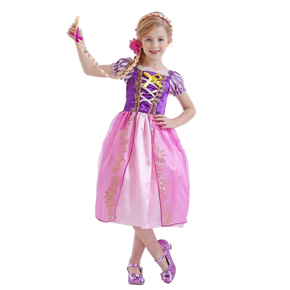 Платье Принцессы Диснея Рапунцель для девочек младенцев детей летнее спутанное