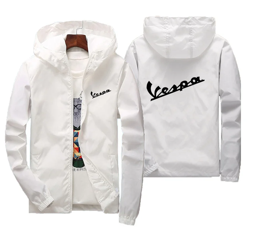 

2022 spring autumn men's Vespa motorcycle logo Hooded Jacket popular print casual fashion loose rider jacket men's street Baseba