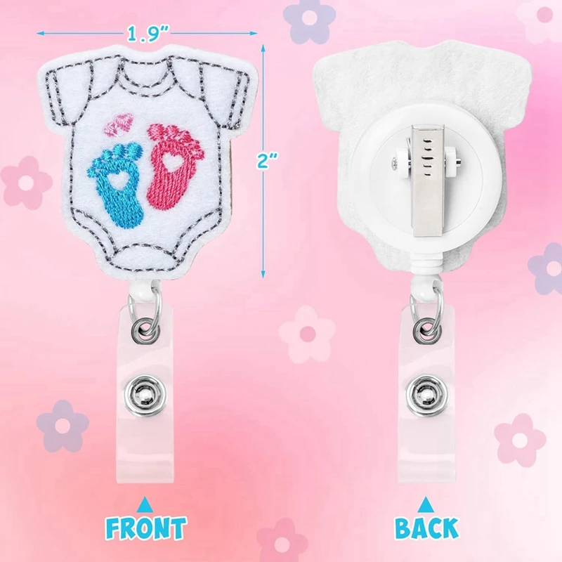 Значок фетровый выдвижной с зажимом крокодил 6 шт.