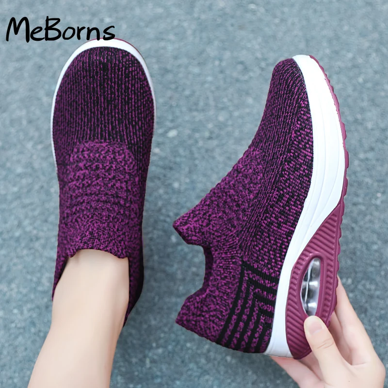

Cushioning Rubber Platform women Casual Walking sneakers Slip-On Breathable Sport Shoes Femme Running Jogging Zapatillas Mujer