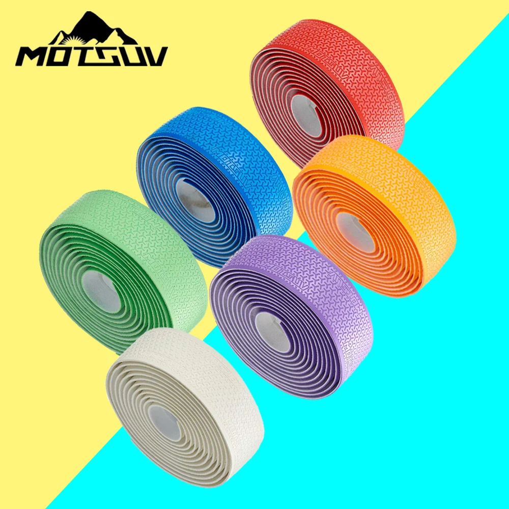 

MOTSUV BIKING Bicycle Handlebar Tape Soft Bike BarsTape PU EVA Anti-slip MTB Cycling Wrap Straps Mountain End Plug Accessories