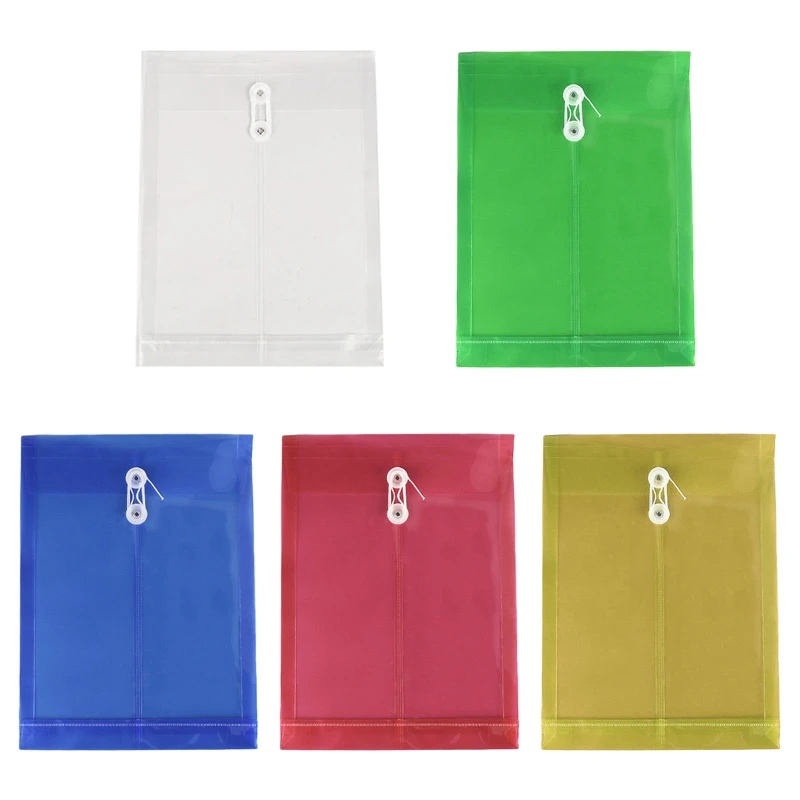 

2022 New 12 PCS Large Capacity File Wallets with String A4 File Document Folder Bag for Files Receipt Stationery Makeup Homework