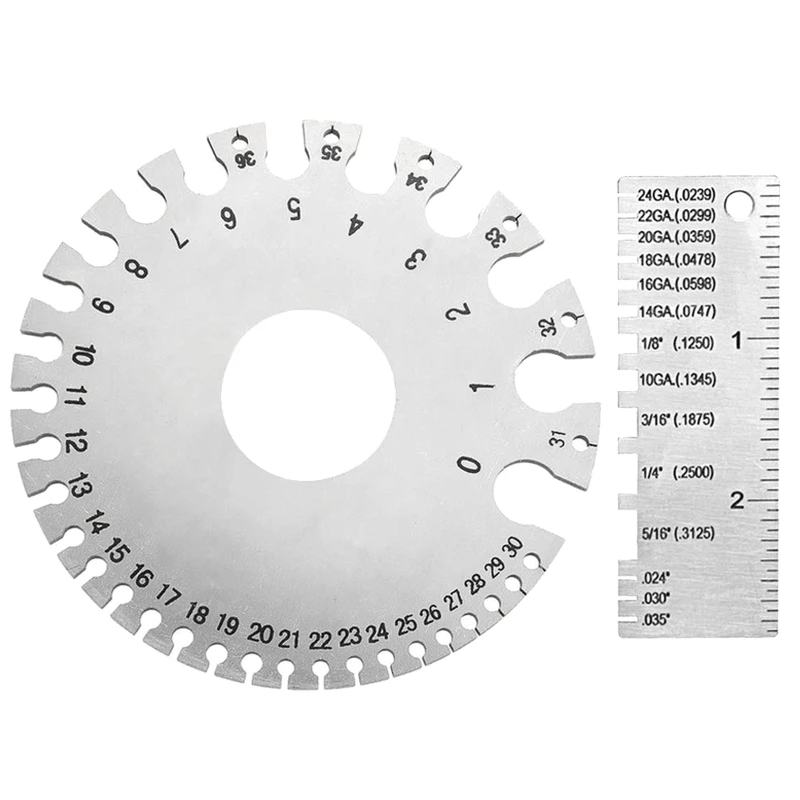 

Stainless Steel Thickness Gauges Wire Gauge Measurement Tool-Round Wire Cable Sheet Thickness Gage & Wire Gaug Drop Shipping