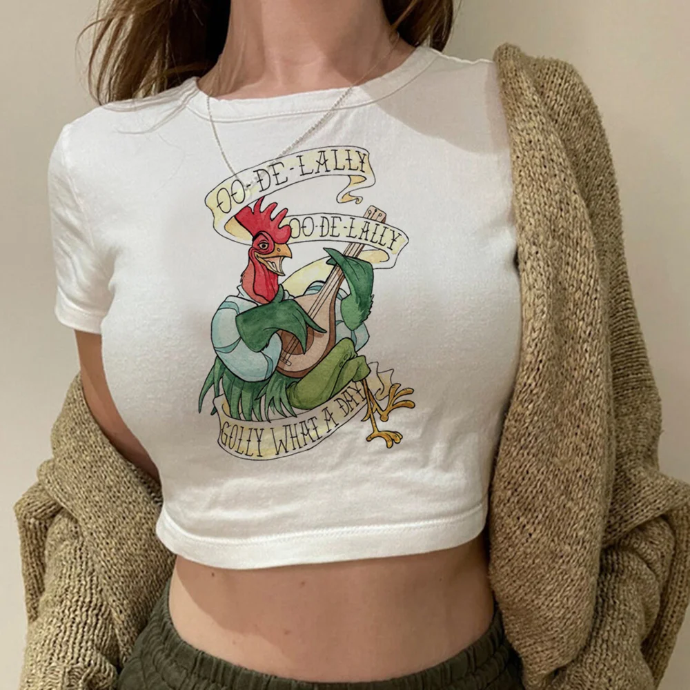 

funny chicken streetwear 2000s gothic crop top girl cyber y2k fairycore gothic goth t-shirts clothes