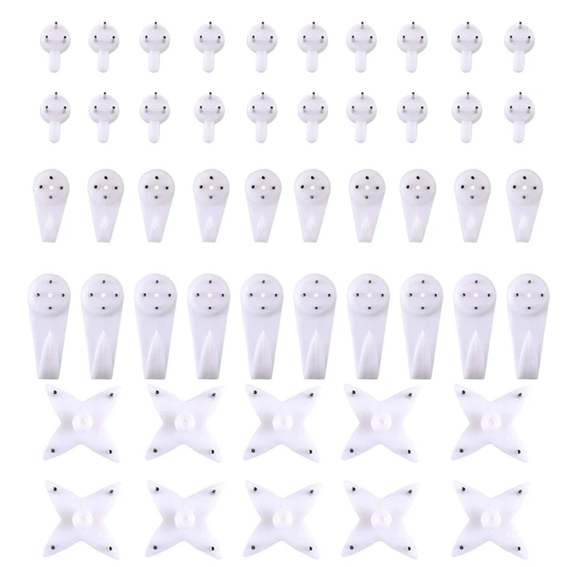 

OFBK 50 Pcs/Pack Multi-purpsoe Invisible Wall Hanging Hook Non-trace Pushpins Set Home Photo Frames Art Painting Wall Hangers