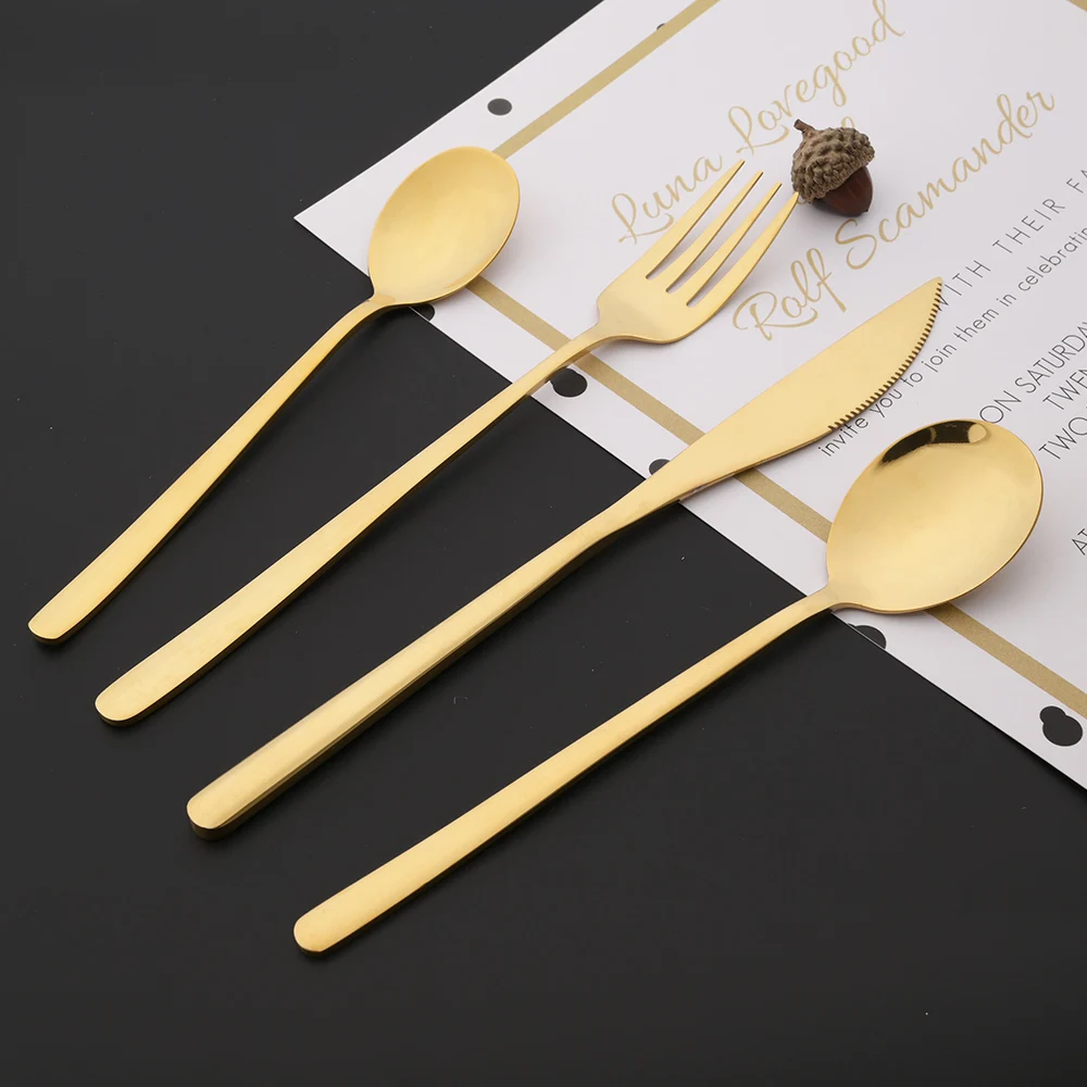 

24 шт., набор столовых приборов из нержавеющей стали