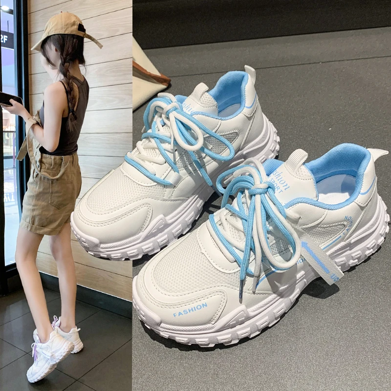 

Летние женские кроссовки на массивной подошве, новый дизайн, красочная женская обувь, модные кроссовки на толстой подошве для девочек, женс...