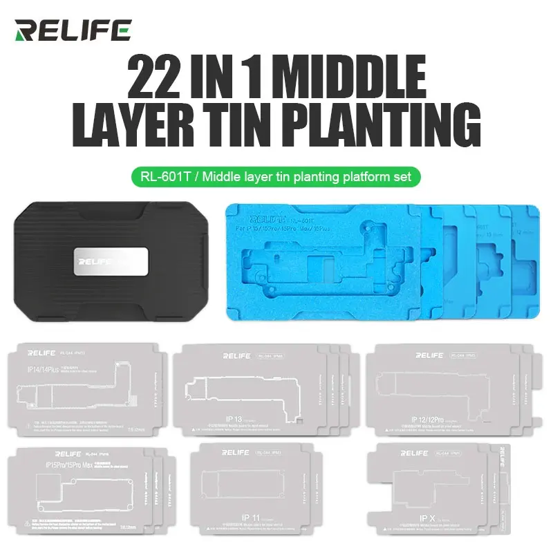 RELIFE RL-601T для iPhone X 11 12 13 14 15 Pro Max материнская плата средний слой растительная