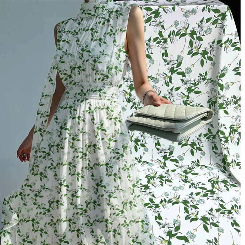 

Mulberry Silk Stretch Crepe De Chine Fabric Brand Fashion Design for Dress Shirt Clothing Material Wholesale Sewing Per Meter