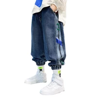 2022 new fashion autumn boys kids casual jeans solid color pants teenagers boys denim trousers childrens cool hip hop clothing
