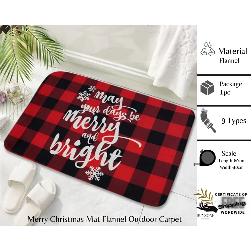 Рождественский Уличный Коврик Фланелевые Украшения Санта-Клауса Домашние