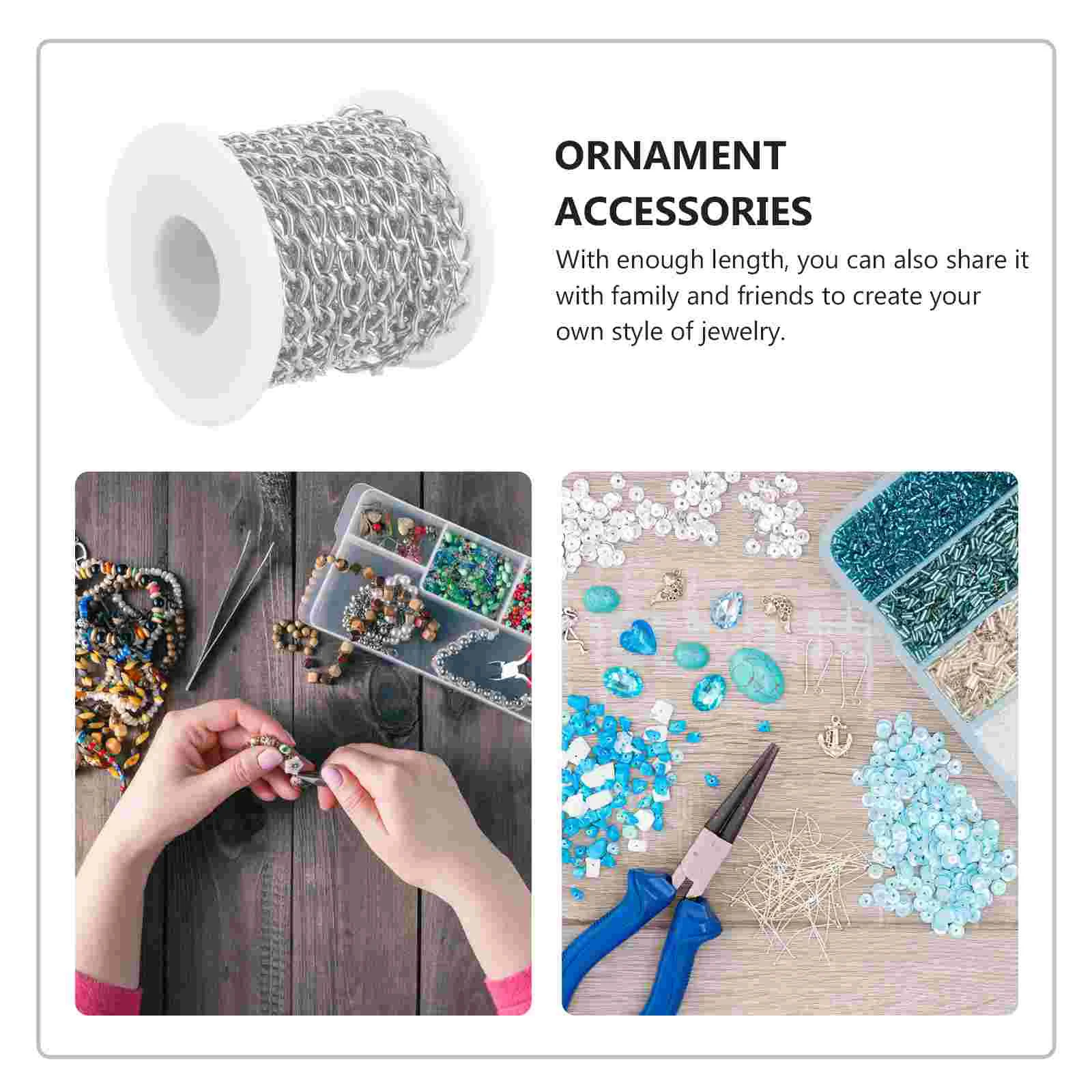 1 Roll of Necklace Chain Jewelry Making Link Chain DIY Necklace Bag Craft Metal Chain