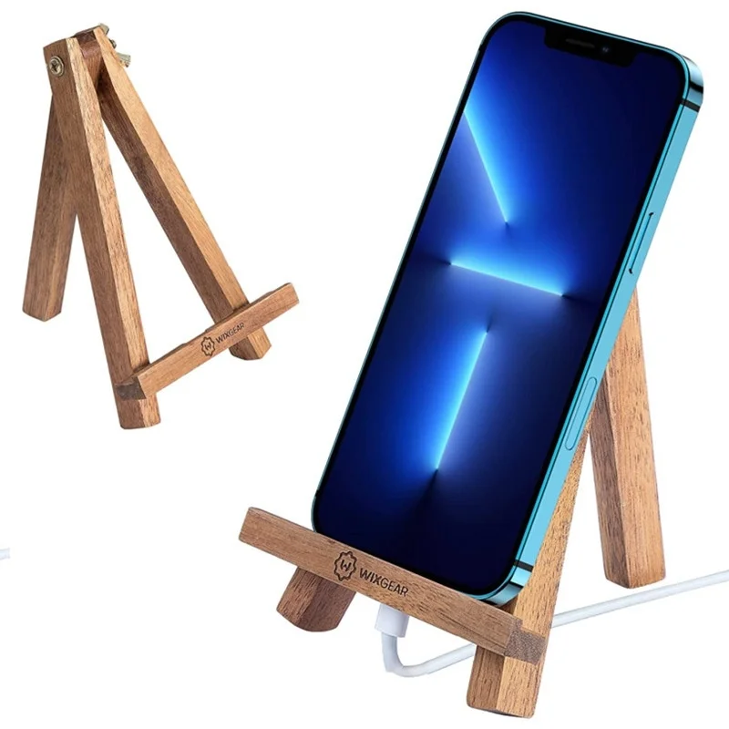 Подставка для телефона с деревянным мольбертом держатель планшета стильный