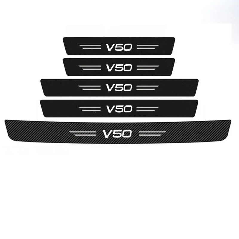 

Логотип для Volvo V50, полоски для заднего бампера автомобиля, порог, наклейка против царапин, боковые наклейки на пороги двери, защитная пленка, аксессуары