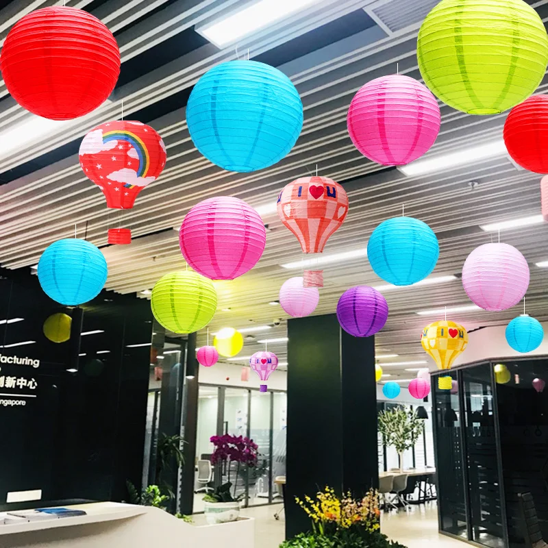 

New 1pc Chinese Round Paper Lantern 4" 6" 8" 10" 12" 14" 16" Festival Lanterns Wedding Birthday Shower Decoration Party Supplies