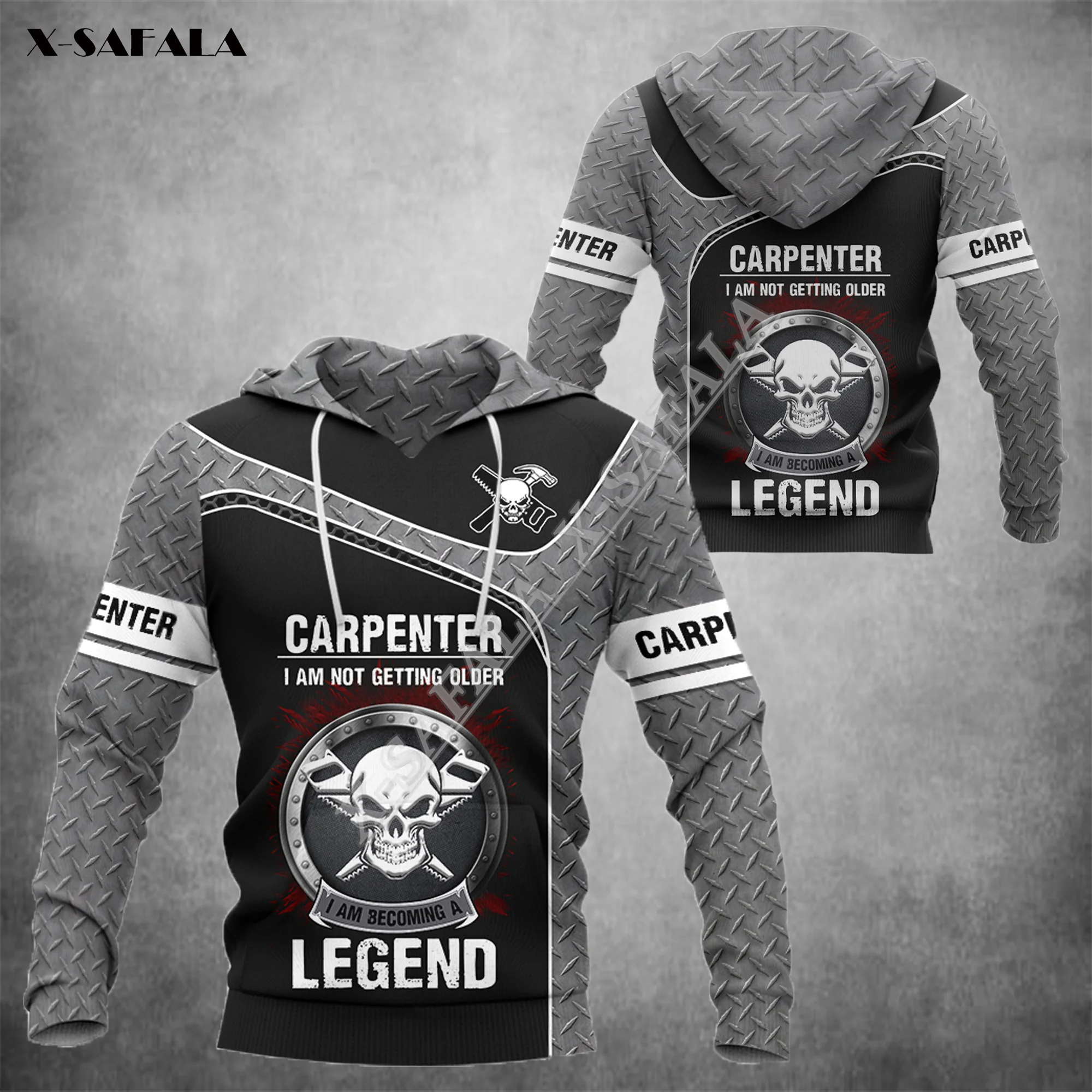 

Carpenter Job Skull Becoming Legend Jesus 3D Full Print Zipper Hoodie Men Pullover Sweatshirt Hooded Jersey Tracksuits Outwear