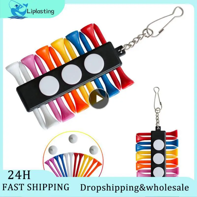 

Easy To Clean Golf Supplies Portable Plastic Golf Tee Stand Polyethylene Plastic Durable Metal Golf Nail Seat Reusable Golf Fork