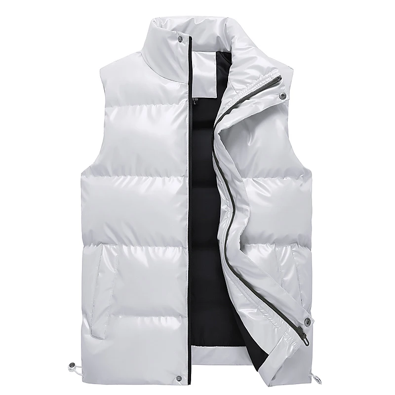 

Новинка, зимний повседневный мужской пуховой жилет, куртка без рукавов, верхняя одежда, мягкие однотонные пуховики, мужской теплый жилет, му...