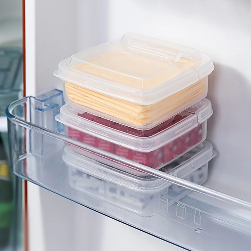 

Flip Block Storage Box Good Sealing PP Material Smooth Edge Sub Packaging 10*10*4.5cm Butter Cheese Fresh-keeping