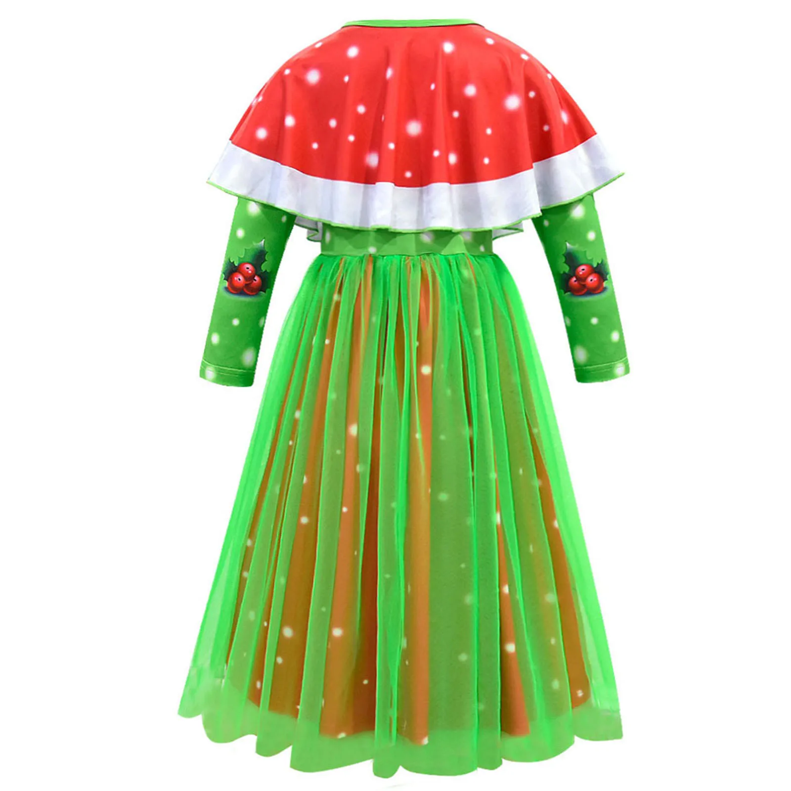 Милый рождественский костюм с мультяшным принтом для маленьких девочек